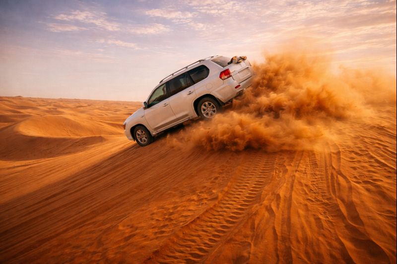 Thrilling dune bashing experience in the Abu Dhabi desert