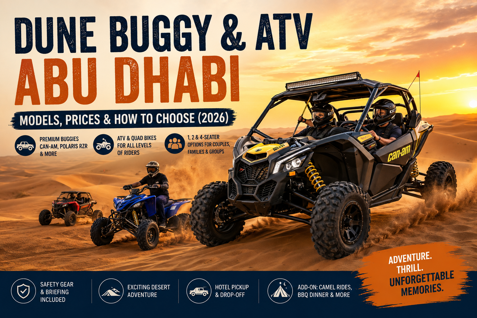 Dune Buggy Abu Dhabi adventure with ATV and quad bike tours across the desert dunes